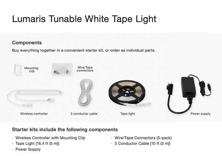 Lumaris Tunable White Tape Light